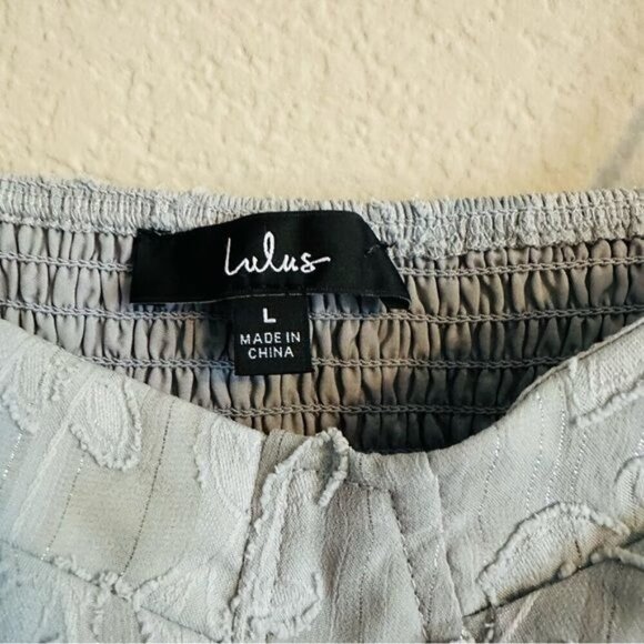 Lulus Loveliest Looks Dusty Blue Floral Jacquard Tie-Strap Midi Dress Size Large - Picture 7 of 10